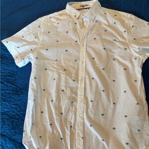 Denim & Flower Blue Casual Button Down Shirt with Classic Collar